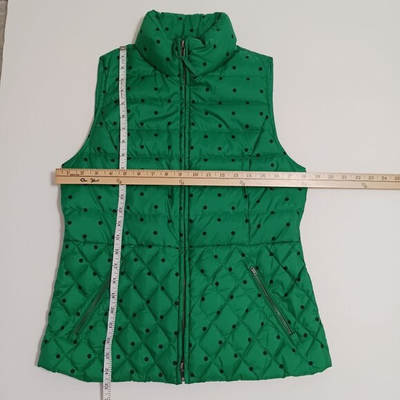 Talbots Green Polka Dot Down Quilted Puffer Vest Womens Small - Picture 10 of 13